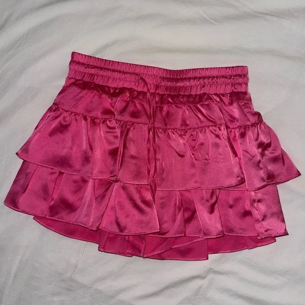 Pink Ruffled Mini Skort - Picture 3 of 6